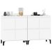 Buffets 2 pcs blanc 60x35x70 cm bois d'ingénierie - Photo n°4