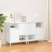 Buffets 2 pcs blanc 60x35x70 cm bois d'ingénierie - Photo n°1