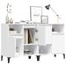 Buffets 2 pcs blanc 60x35x70 cm bois d'ingénierie - Photo n°4