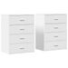 Buffets 2 pcs blanc 60x39x80 cm bois d’ingénierie - Photo n°1