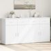 Buffets 2 pcs blanc 79x38x80 cm bois d’ingénierie - Photo n°2