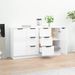 Buffets 2 pcs Blanc brillant 60x30x70 cm Bois d'ingénierie - Photo n°3