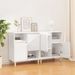 Buffets 2 pcs blanc brillant 60x35x70 cm bois d'ingénierie - Photo n°3