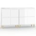 Buffets 2 pcs blanc brillant 60x35x70 cm bois d'ingénierie - Photo n°1