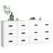 Buffets 2 pcs blanc brillant bois d'ingénierie - Photo n°3