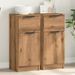 Buffets 2 pcs chêne artisanal 30x30x70 cm bois d'ingénierie - Photo n°1