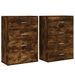 Buffets 2 pcs chêne fumé 60x31x84 cm bois d'ingénierie - Photo n°1