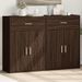 Buffets 2 pcs chêne marron 60x30x84 cm bois d'ingénierie - Photo n°2