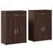 Buffets 2 pcs chêne marron 60x30x84 cm bois d'ingénierie - Photo n°1