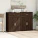 Buffets 2 pcs chêne marron 60x30x84 cm bois d'ingénierie - Photo n°3