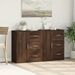 Buffets 2 pcs chêne marron 60x31x70 cm bois d'ingénierie - Photo n°3