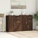 Buffets 2 pcs chêne marron 60x31x70 cm bois d'ingénierie - Photo n°3