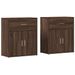 Buffets 2 pcs chêne marron 60x31x70 cm bois d'ingénierie - Photo n°1