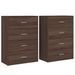 Buffets 2 pcs chêne marron 60x31x84 cm bois d'ingénierie - Photo n°1