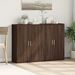 Buffets 2 pcs chêne marron 60x31x84 cm bois d'ingénierie - Photo n°3