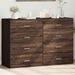 Buffets 2 pcs chêne marron 60x39x80 cm bois d'ingénierie - Photo n°2