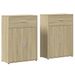 Buffets 2 pcs chêne sonoma 60x30x84 cm bois d'ingénierie - Photo n°1