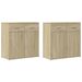 Buffets 2 pcs chêne sonoma 79x38x80 cm bois d'ingénierie - Photo n°1