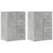 Buffets 2 pcs gris béton 59x39x80 cm bois d'ingénierie - Photo n°1