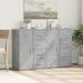 Buffets 2 pcs gris béton 59x39x80 cm bois d'ingénierie - Photo n°3