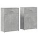 Buffets 2 pcs gris béton 60x30x84 cm bois d'ingénierie - Photo n°1