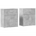 Buffets 2 pcs gris béton 60x31x70 cm bois d'ingénierie - Photo n°1