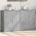 Buffets 2 pcs gris béton 60x31x70 cm bois d'ingénierie - Photo n°2