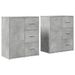 Buffets 2 pcs gris béton 60x31x70 cm bois d'ingénierie - Photo n°1