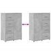 Buffets 2 pcs gris béton 60x31x84 cm bois d'ingénierie - Photo n°9