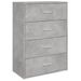 Buffets 2 pcs gris béton 60x31x84 cm bois d'ingénierie - Photo n°4