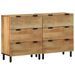 Buffets 2 pcs marron 60x33x75 cm bois massif de manguier - Photo n°1