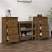 Buffets 2 pcs Marron miel 40x35x80 cm Bois massif de pin 2 - Photo n°3