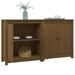 Buffets 2 pcs Marron miel 70x35x80 cm Bois massif de pin - Photo n°2