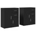 Buffets 2 pcs noir 60x31x70 cm bois d'ingénierie - Photo n°1