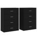 Buffets 2 pcs noir 60x31x84 cm bois d'ingénierie - Photo n°1