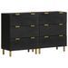 Buffets 2 pcs noir 60x33x75 cm bois d'ingénierie - Photo n°1