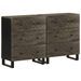 Buffets 2 pcs noir 60x33x75 cm bois massif de manguier - Photo n°1