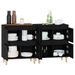 Buffets 2 pcs noir 60x35x70 cm bois d'ingénierie - Photo n°5