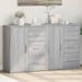 Buffets 2 pcs sonoma gris 60x31x70 cm bois d'ingénierie - Photo n°2