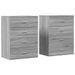 Buffets 2 pcs sonoma gris 60x39x80 cm bois d'ingénierie - Photo n°1