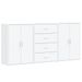 Buffets 3 pcs blanc 60x31x84 cm bois d'ingénierie - Photo n°1