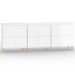 Buffets 3 pcs blanc brillant 60x35x70 cm bois d'ingénierie - Photo n°1