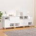 Buffets 3 pcs blanc brillant 60x35x70 cm bois d'ingénierie - Photo n°2