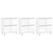 Buffets 3 pcs blanc brillant bois d'ingénierie - Photo n°1