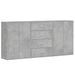 Buffets 3 pcs gris béton 60x31x84 cm bois d'ingénierie - Photo n°1