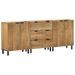 Buffets 3 pcs marron 60x33x75 cm bois massif de manguier - Photo n°1
