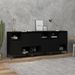 Buffets 3 pcs noir 60x35x70 cm bois d'ingénierie - Photo n°2