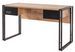 Bureau 2 tiroirs style industriel bois chêne clair et métal noir Dukita 139 cm - Photo n°1