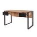 Bureau 2 tiroirs style industriel bois chêne clair et métal noir Dukita 139 cm - Photo n°6