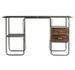 Bureau 2 tiroirs verre transparent bois foncé et métal Nothi - Photo n°2
